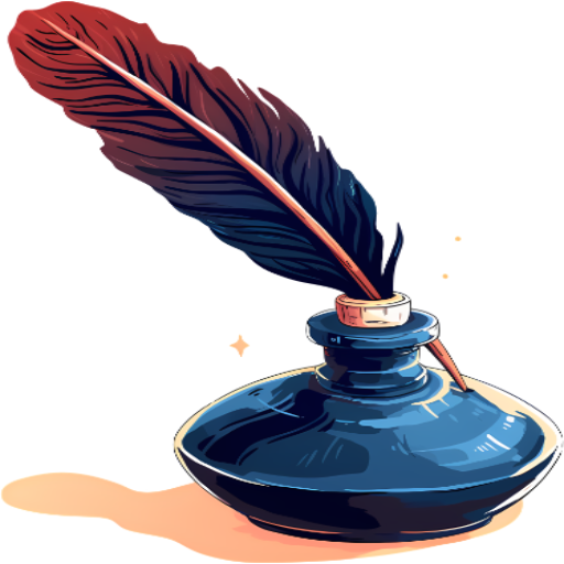 Classic inkwell and feather.